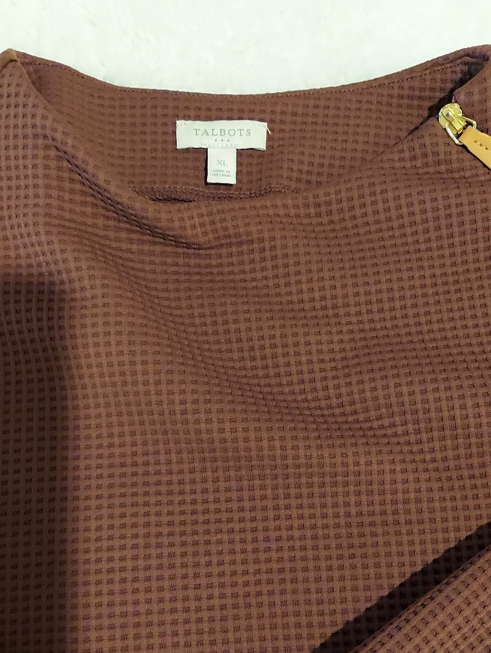 Talbots Waffle Knit Chocolate-Brown Pullover